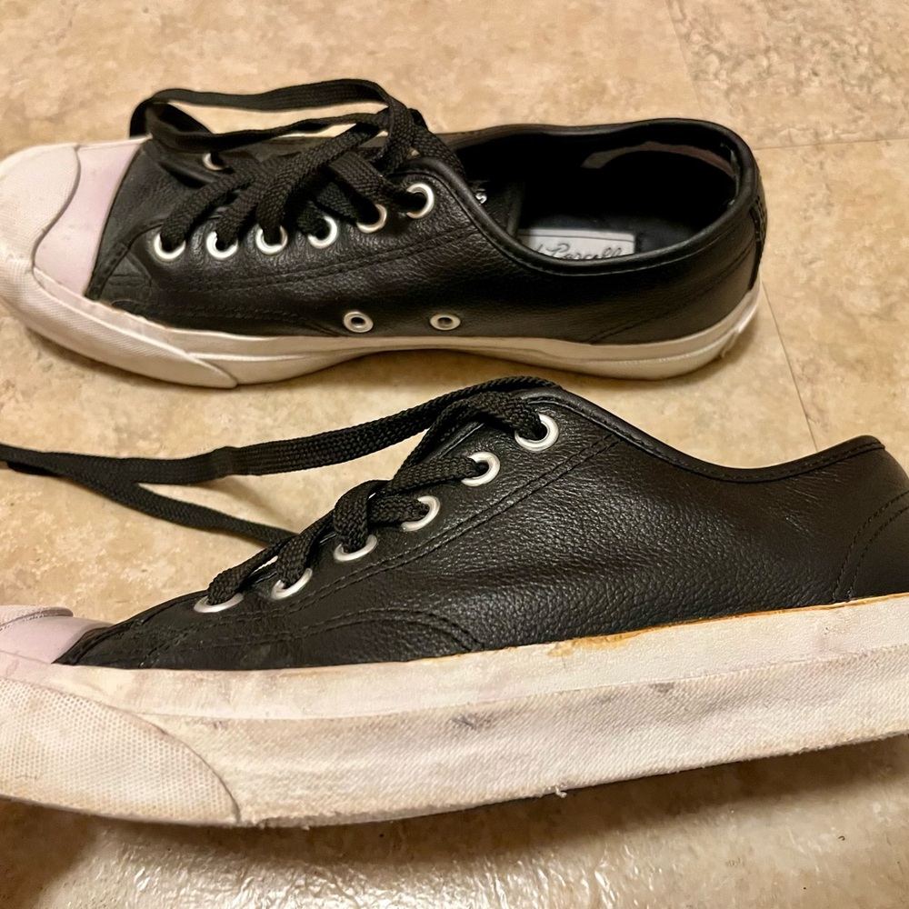 Converse Jack Purcell Black and White Sneakers - Picture 7 of 15
